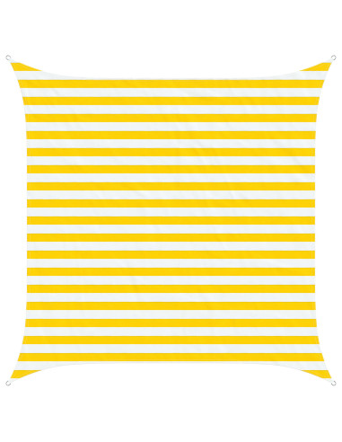 Vela da ombra solare Giallo e Bianco 2,5 x 2,5 m