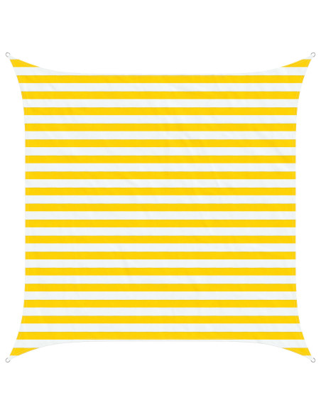 Vela da ombra solare Giallo e Bianco 2,5 x 2,5 m