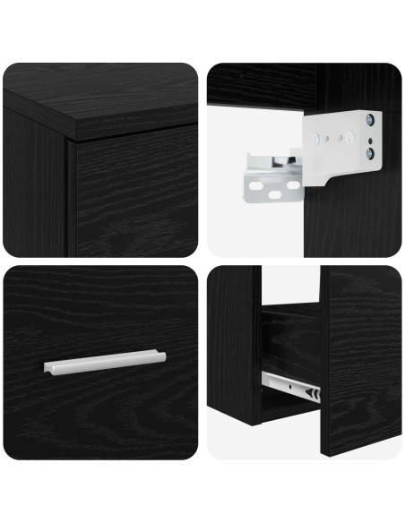 Set di mobili per il bagno 2 pcs Rovere Nero