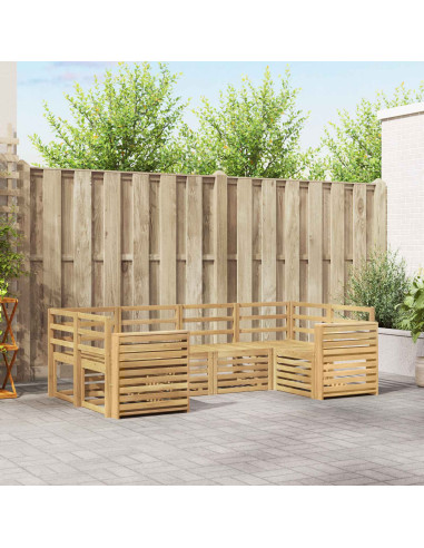 Set di divani da esterno 6 pcs Bianco 245 x 132,5 x 73 cm