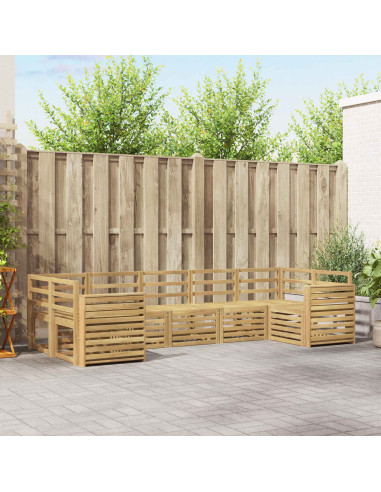 Set di divani da esterno 7 pcs Bianco 304 x 132,5 x 73 cm