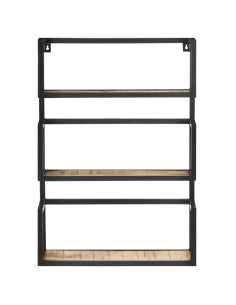 Scaffale a Muro 60x20x85 cm in Legno di Mango Grezzo