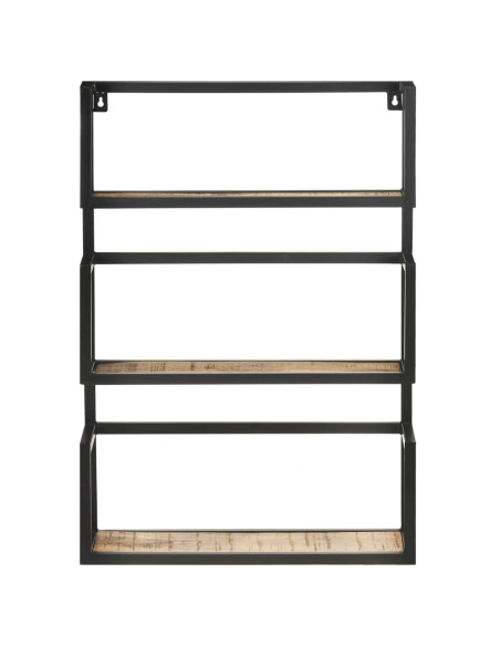 Scaffale a Muro 60x20x85 cm in Legno di Mango Grezzo