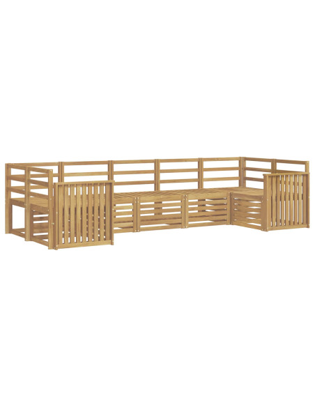 Set di divani da esterno 7 pcs Bianco 304 x 128,5 x 73 cm