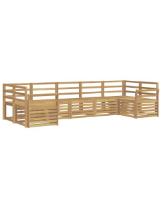 Set di divani da esterno 7 pcs Bianco 304 x 130,5 x 73 cm 2
