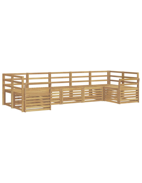 Set di divani da esterno 7 pcs Bianco 304 x 130,5 x 73 cm