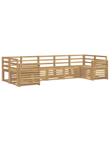 Set di divani da esterno 7 pcs Bianco 304 x 132,5 x 73 cm