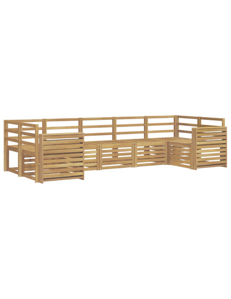 Set di divani da esterno 7 pcs Bianco 304 x 132,5 x 73 cm