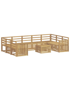 Set di divani da esterno 10 pcs Bianco 59 x 59 x 37 cm 2
