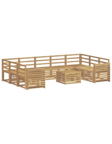 Set di divani da esterno 10 pcs Bianco 59 x 59 x 37 cm