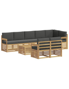 Set di divani da esterno 8 pcs Bianco e Antracite 2