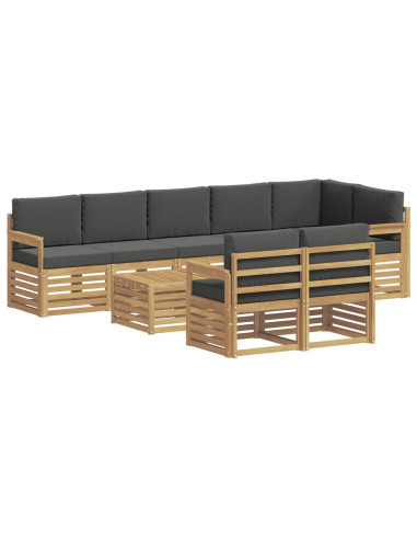Set di divani da esterno 8 pcs Bianco e Antracite