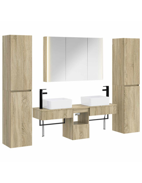 Set di mobili per il bagno 6 pcs Rovere Sonoma