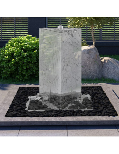 Fontana da Giardino con Pompa in Acciaio Inox 76 cm Triangolare
