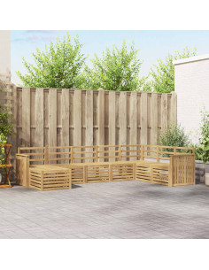 Set di divani da esterno 8 pcs Bianco 306 x 187,5 x 73 cm