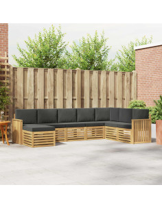 Set di divani da esterno 8 pcs Bianco e Antracite