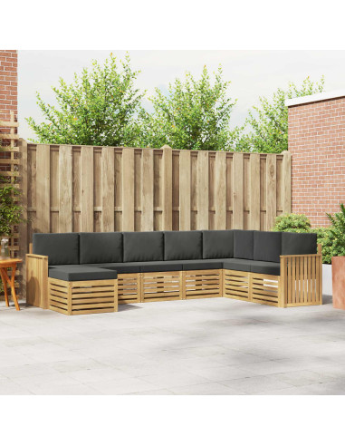 Set di divani da esterno 8 pcs Bianco e Antracite