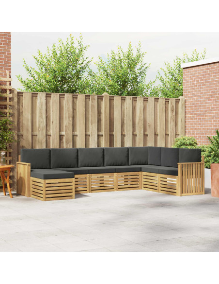 Set di divani da esterno 8 pcs Bianco e Antracite