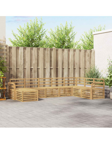 Set di divani da esterno 8 pcs Bianco 308 x 190 x 73 cm