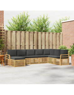 Set di divani da esterno 8 pcs Bianco e Antracite