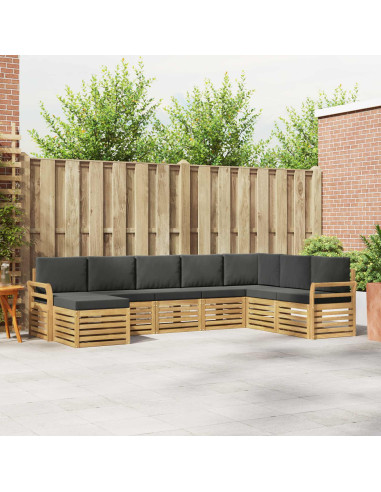 Set di divani da esterno 8 pcs Bianco e Antracite