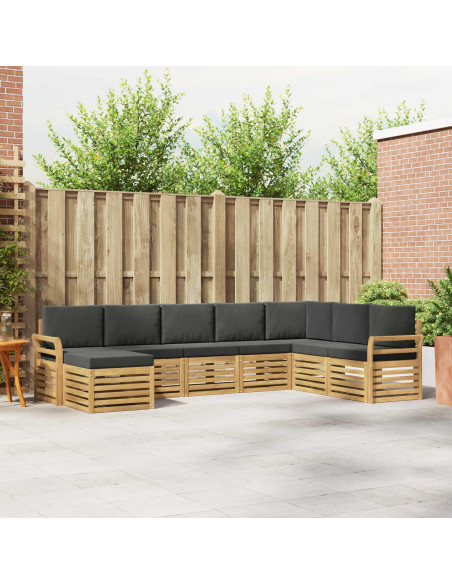Set di divani da esterno 8 pcs Bianco e Antracite