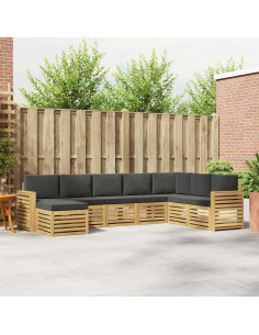 Set di divani da esterno 8 pcs Bianco e Antracite
