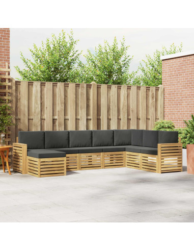 Set di divani da esterno 8 pcs Bianco e Antracite