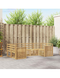 Set di divani da esterno 6 pcs Bianco 245 x 128,5 x 73 cm