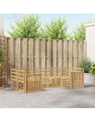 Set di divani da esterno 6 pcs Bianco 245 x 128,5 x 73 cm