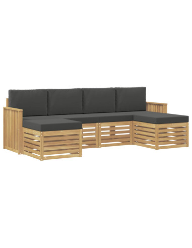 Set di divani da esterno 6 pcs Bianco e Antracite