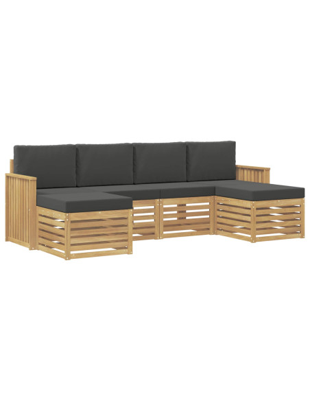 Set di divani da esterno 6 pcs Bianco e Antracite