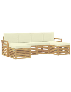 Set di divani da esterno 6 pcs Bianco e Crema 2
