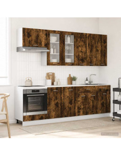 Unità Cucina LYON 8 pcs Rovere Fumo Legno ingegnerizzato