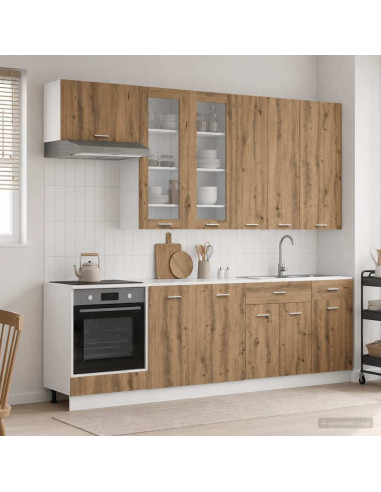 Unità Cucina LYON 8 pcs Rovere Artigianale Legno ingegnerizzato