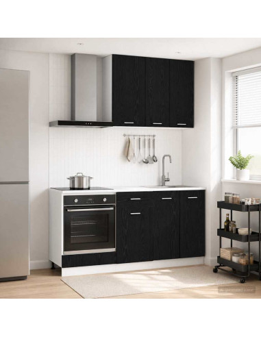 Unità Cucina LYON 5 pcs Rovere Nero Legno ingegnerizzato