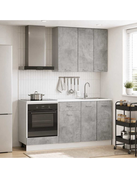 Unità Cucina LYON 5 pcs Grigio Cemento Legno ingegnerizzato