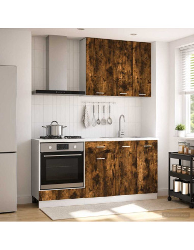 Unità Cucina LYON 5 pcs Rovere Fumo Legno ingegnerizzato