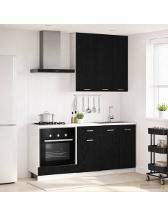 Unità Cucina LYON 5 pcs Rovere Nero Legno ingegnerizzato