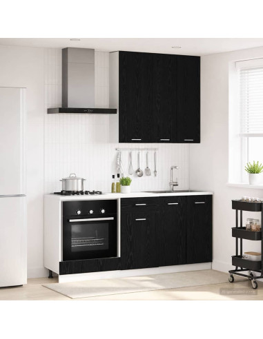 Unità Cucina LYON 5 pcs Rovere Nero Legno ingegnerizzato
