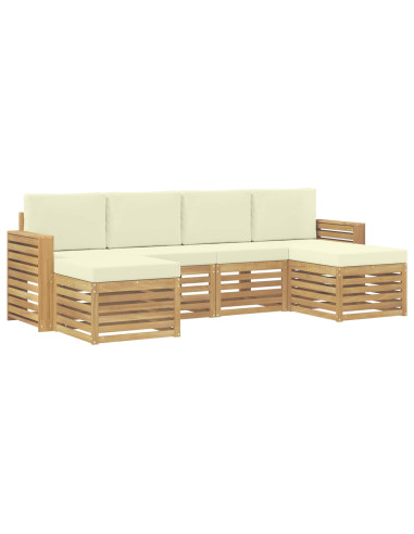 Set di divani da esterno 6 pcs Bianco e Crema