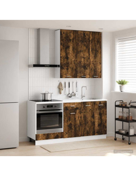 Unità Cucina LYON 5 pcs Rovere Fumo Legno ingegnerizzato