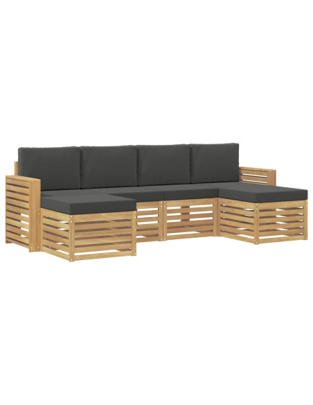 Set di divani da esterno 6 pcs Bianco e Antracite