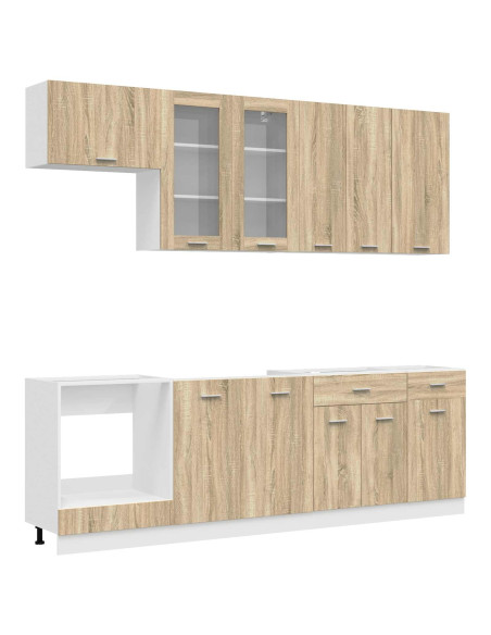 Unità Cucina LYON 8 pcs Rovere Sonoma Legno ingegnerizzato