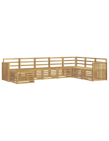 Set di divani da esterno 8 pcs Bianco 306 x 187,5 x 73 cm