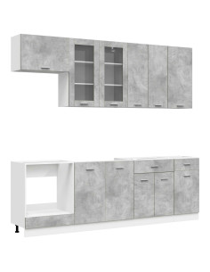 Unità Cucina LYON 8 pcs Grigio Cemento Legno ingegnerizzato 2