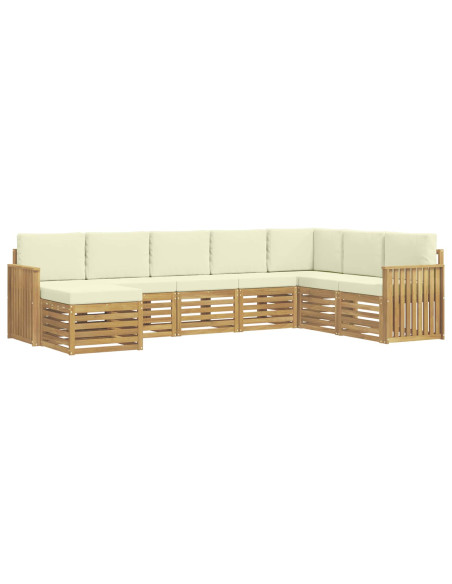 Set di divani da esterno 8 pcs Bianco e Crema