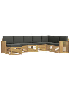 Set di divani da esterno 8 pcs Bianco e Antracite 2