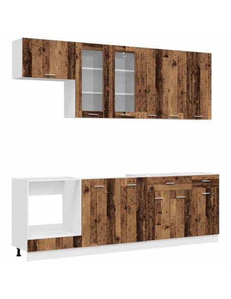 Unità Cucina LYON 8 pcs Legno antico Legno ingegnerizzato