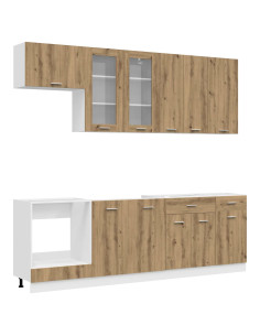 Unità Cucina LYON 8 pcs Rovere Artigianale Legno ingegnerizzato 2